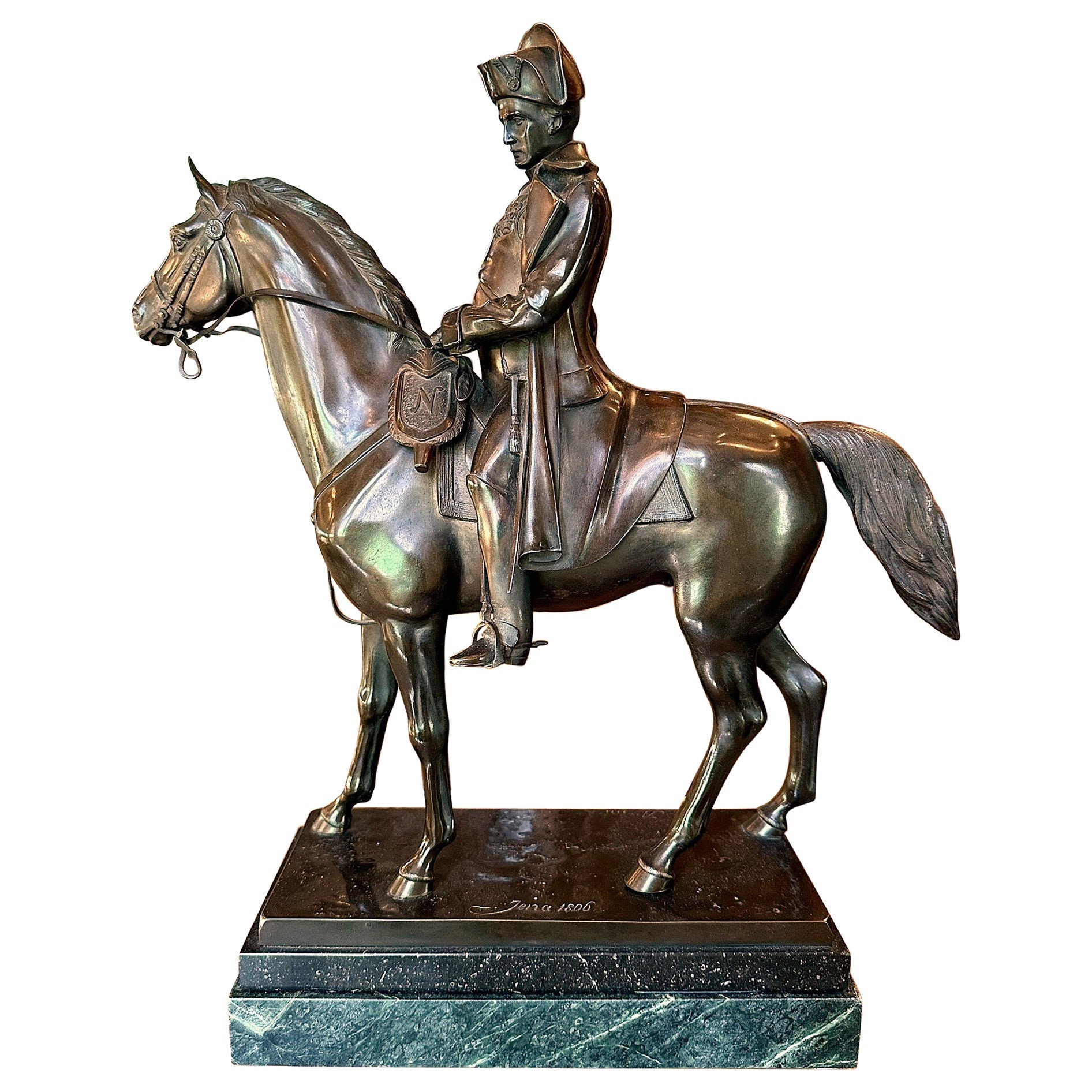 Antique Austrian Bronze Sculpture of Napoleon on Horseback, after Alois Hernick.