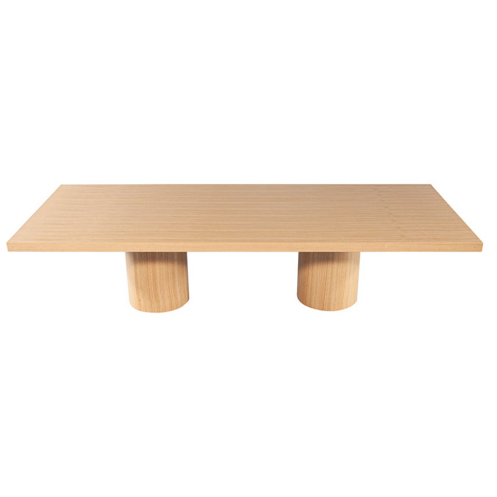 Custom Modern Oak Dining Table in Natural Finish
