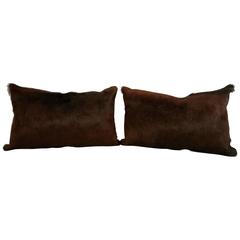 Dark Brown Brazilian Cowhide Pillows