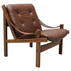 Torbjörn Afdal "Hunter" Lounge Chair in Chocolate Brown Leather