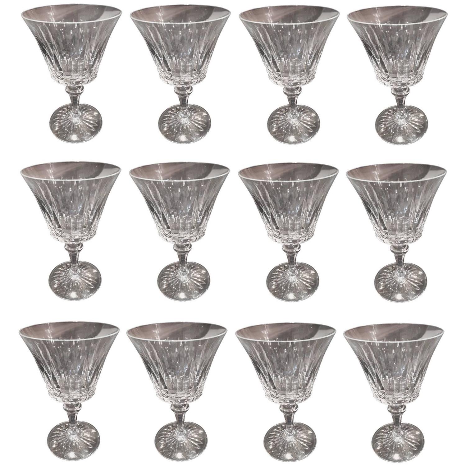 Set of 12 Vintage Baccarat Wine Glasses at 1stdibs