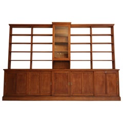 Large Early 20th Century Apothecary Shop Cabinet or Bookcase with Sliding Doors