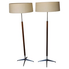 Coppia di lampade da terra Lightolier di Gerald Thurston degli anni '50