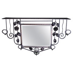 Art Deco Wrought Iron Hall Mirror