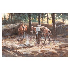 Breaking Camp Original Oil Painting by Russ Vickers