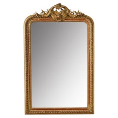 Specchio d'oro dorato francese del XIX secolo Louis Philippe