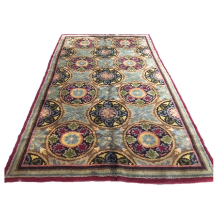 Antique Austrian Savonnerie Arts and Crafts Viennese Secession Rug c. 1890s
