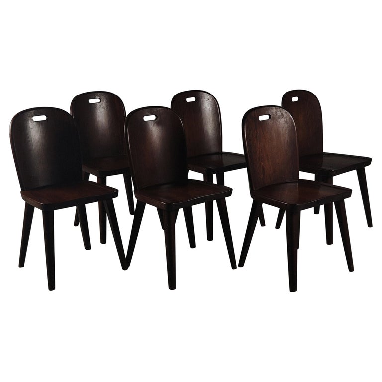  Åby Möbelfabrik Set of Six Pine Dining Chairs, 1930s