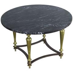 French 1940s Coffee Table with Grey Marble 12