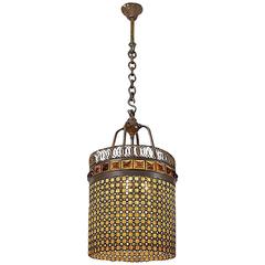 Tiffany Studios New York "Chainmail" Chandelier