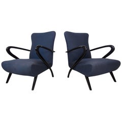 Pair Italian Modern Paolo Buffa Style Armchairs 