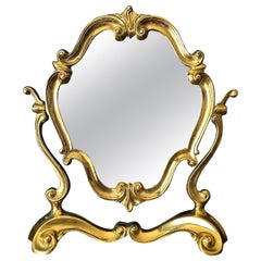 Antique Rococo Brass Vanity Mirror