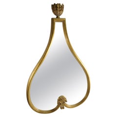 Mid Century Modern Sculptural Gilt Wood Wall Mirror by Tommi Parzinger