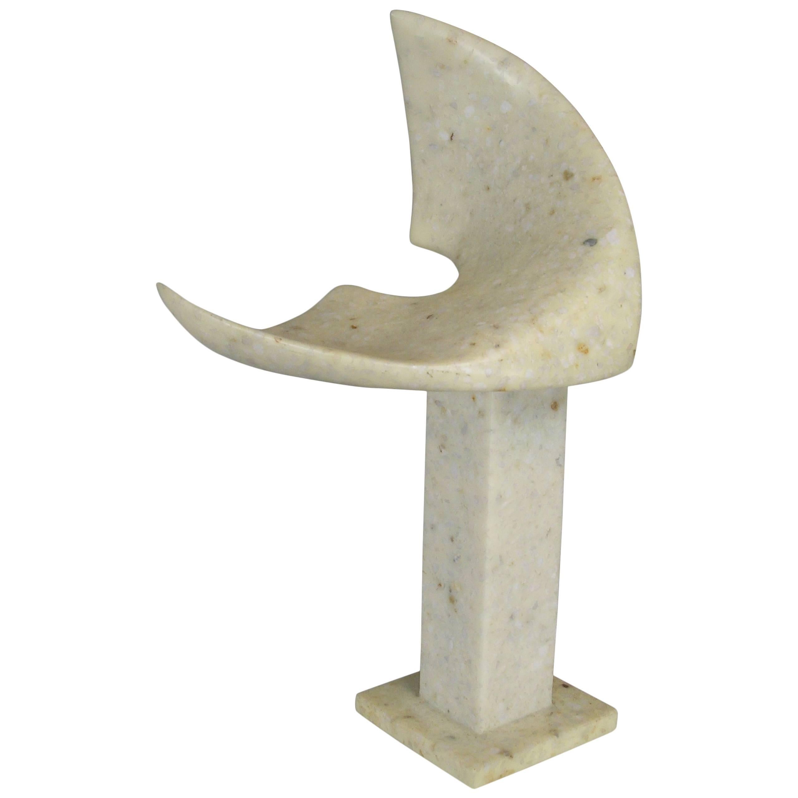 Marble Sculpture by Kuki Titled "Bird in Flight" For Sale