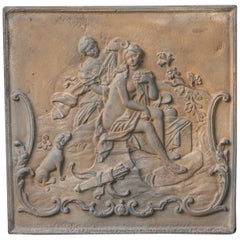 Plaque de cheminée / crédence d'époque Louis XV du 18ème siècle avec bain de Diane