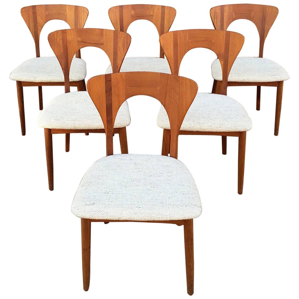 Danish Modern Teak "Peter" Dining Chairs by Niels Koefoed for Hornslet