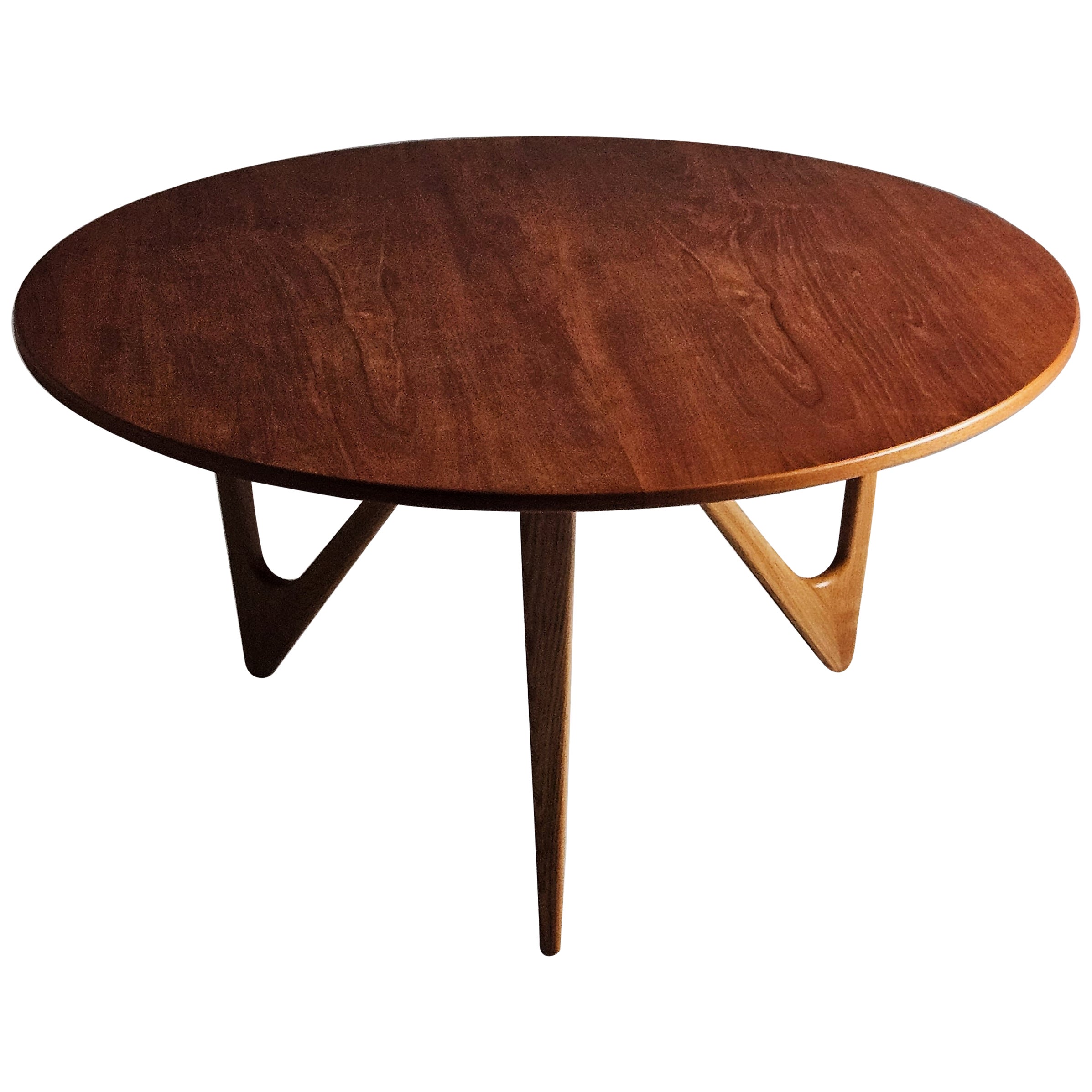 Modernistischer Couchtisch aus Teak und Buche von Kurt Østervig für Jason, Dänemark, 1950er Jahre
