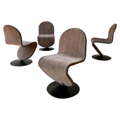 Chaises de salle à manger Verner Panton System 1-2-3, nouvellement tapissées, Fritz Hansen
