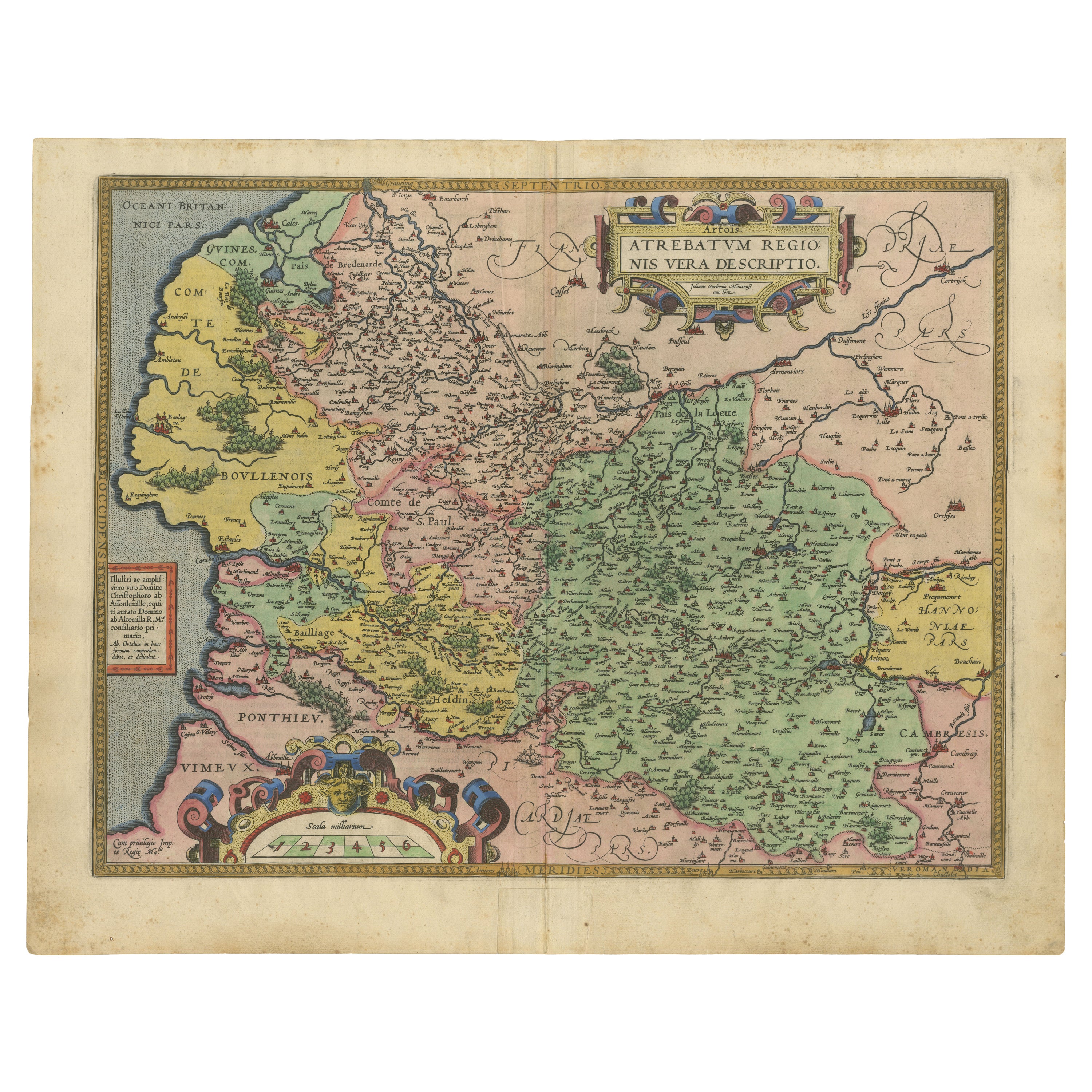 Exquisite 1600 Ortelius Karte von Artois, Frankreich: Ein Collector's Piece