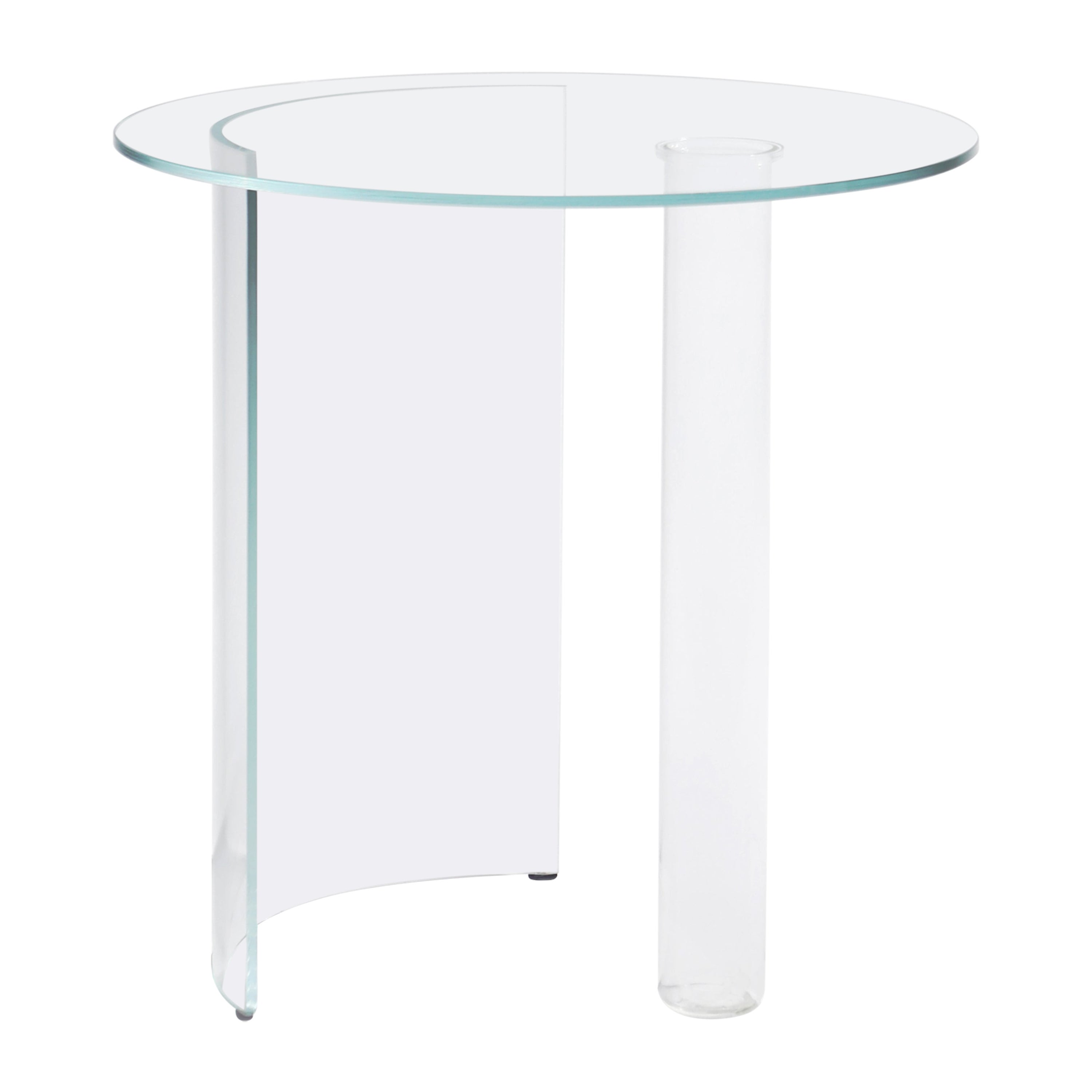 Museums-Beistelltisch aus Kristall und Borosilikatglas im Angebot