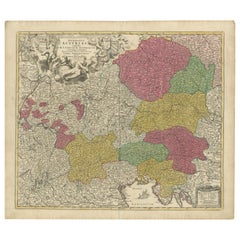 1720 Johann Baptist Homann Karte des österreichischen Kreises und der umliegenden Regionen