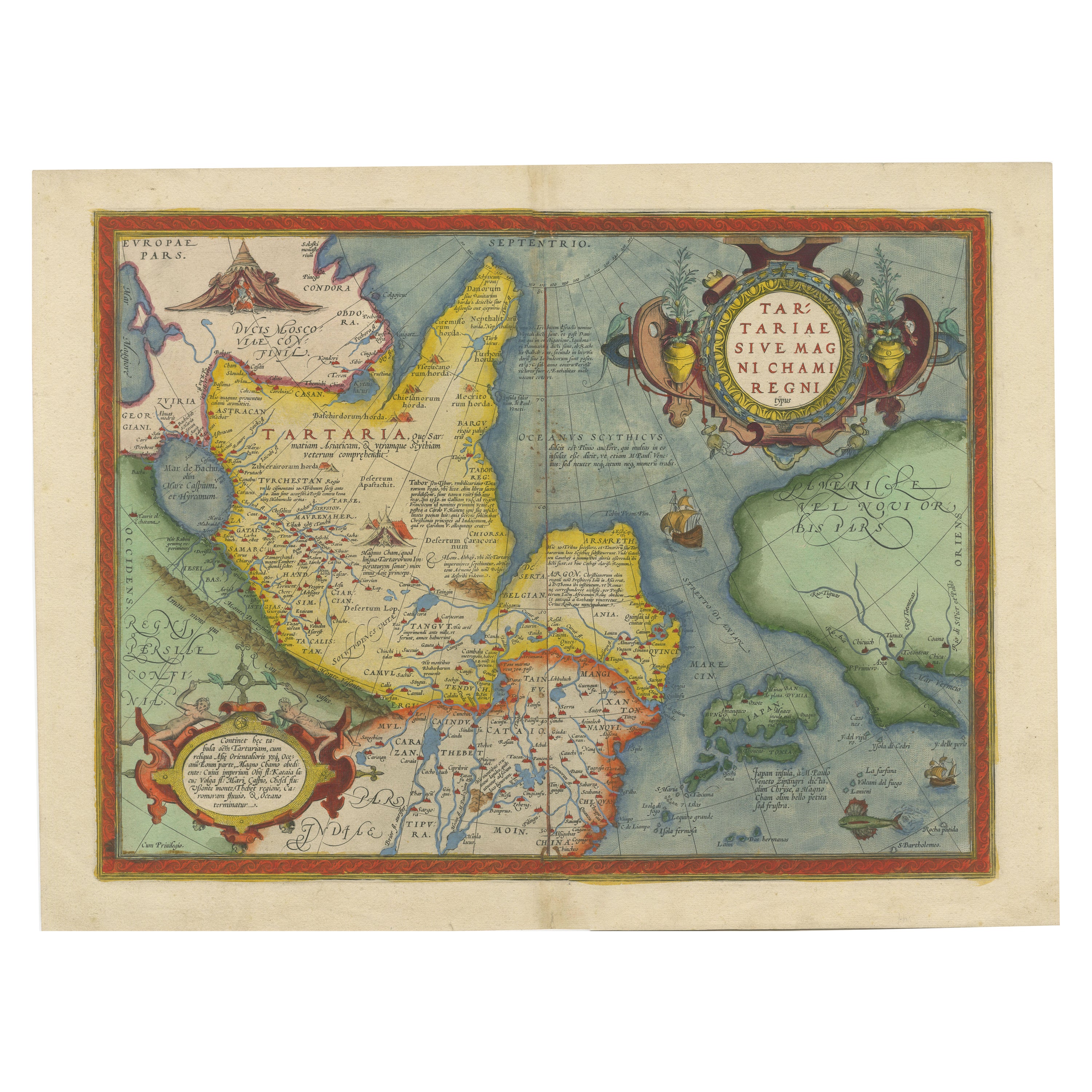 Carte de Ortelius 1573 : « First to Name California, Spanning Tartary to North America »
