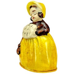 Vintage Woman Figurine Lady Sewing Tailor Tape Measure