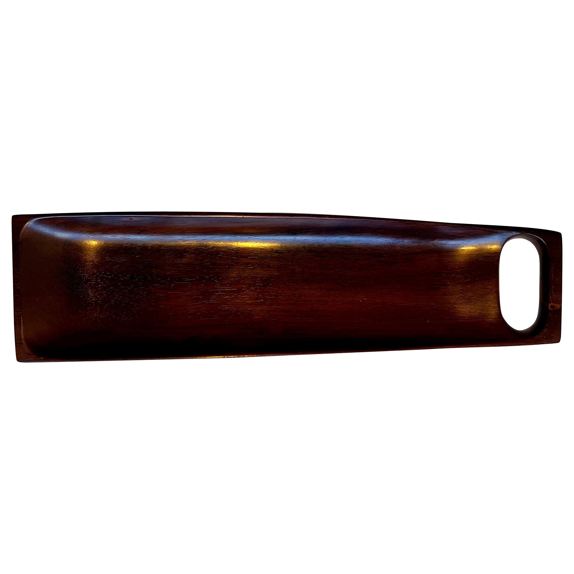 Bandeja de madera de jacarandá de Lunning Collection, Brasil, hacia 1960