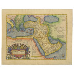 Antique Map of the Ottoman Empire: Detailed Engraving of the Turkish Realm, 1573
