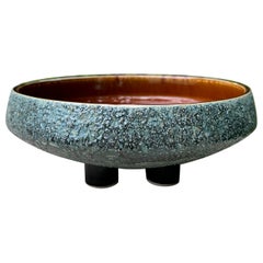 Mid Century Yamasan Lava Glaze Ikebana Ceramic Planter, Japan, c.1960
