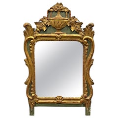 19th Century French Louis XVI Gold Gilt Hand Carved Mirror
