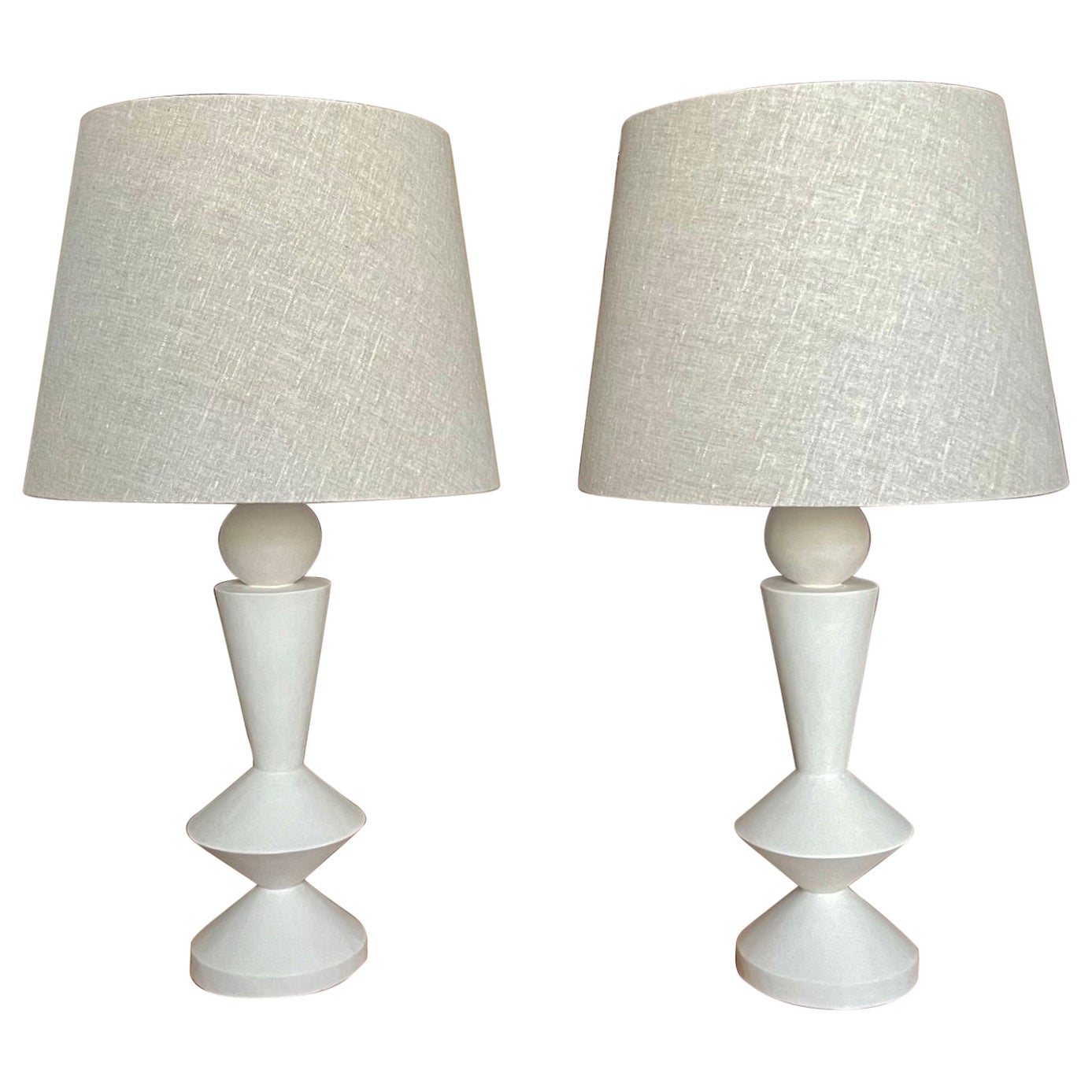 Pair of Plaster Lamps in the Taste of Jean-Michel Frank