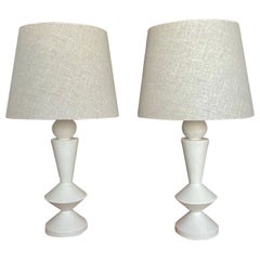 Pair of Plaster Lamps in the Taste of Jean-Michel Frank