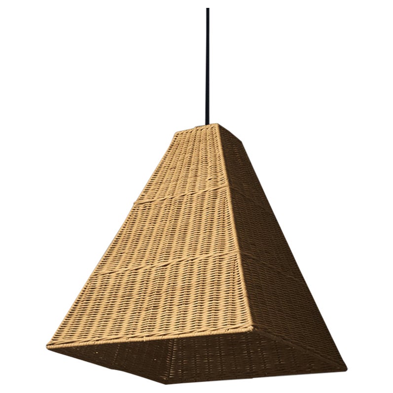 Grande suspension Massimo en rotin, par DUNLIN en vente
