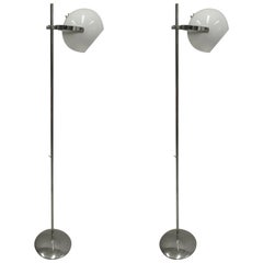Pair Italian Mid-Century Modern  Articulating Floor Lamps by Reggiani 