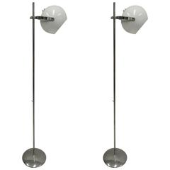 Pair of Italian Mid-Century Modern Articulating Floor Lamps by Reggiani 2