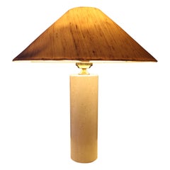 Mid Century Modern Travertin Tischlampe 70s