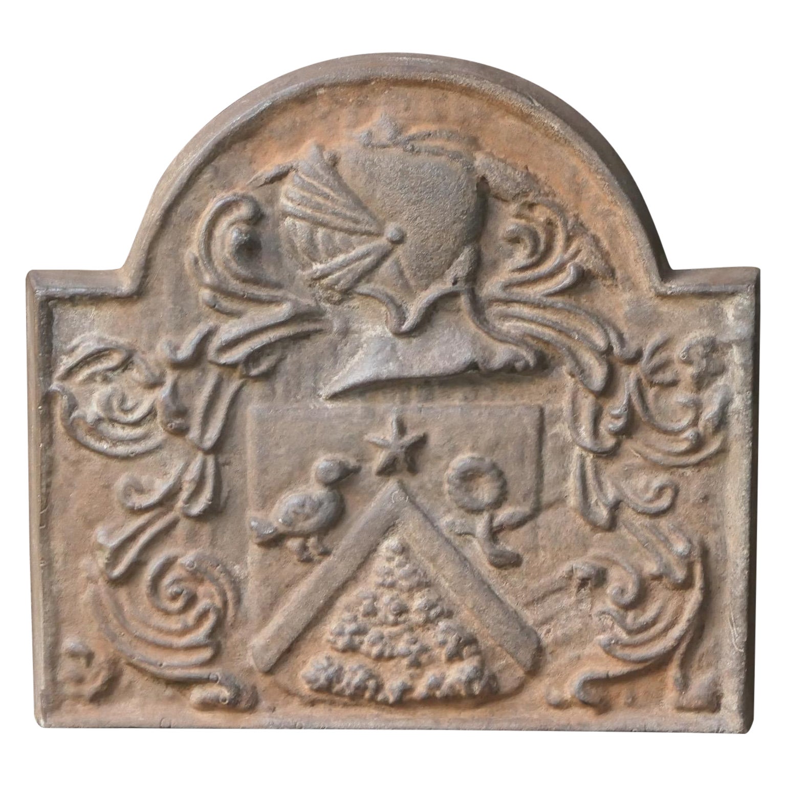 Plaque de cheminée française de style Louis XIV, 20e siècle