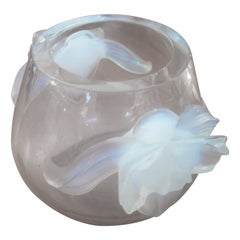Vaso in cristallo trasparente Lalique France modello Orchidea