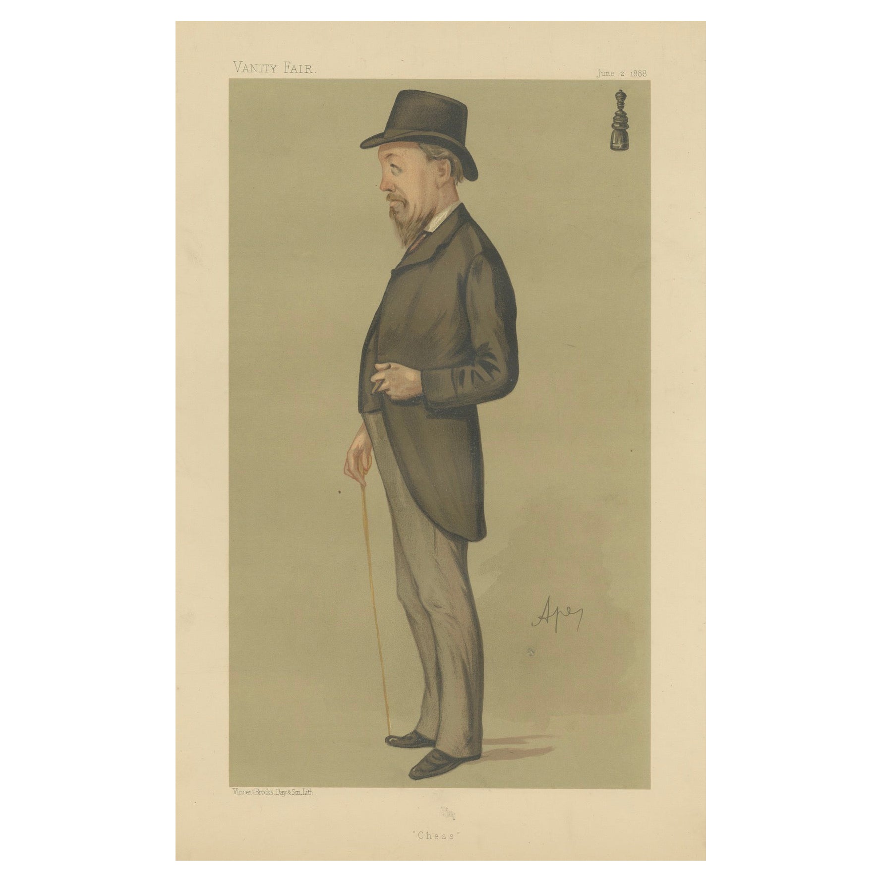 Una mente strategica: J. H. Blackburne, luminare degli scacchi, Vanity Fair 1888 di Spy