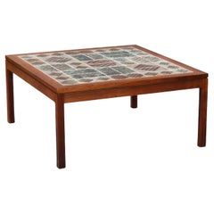 Square Tue Poulsen Ceramic Art Tile Coffee Table in Rosewood