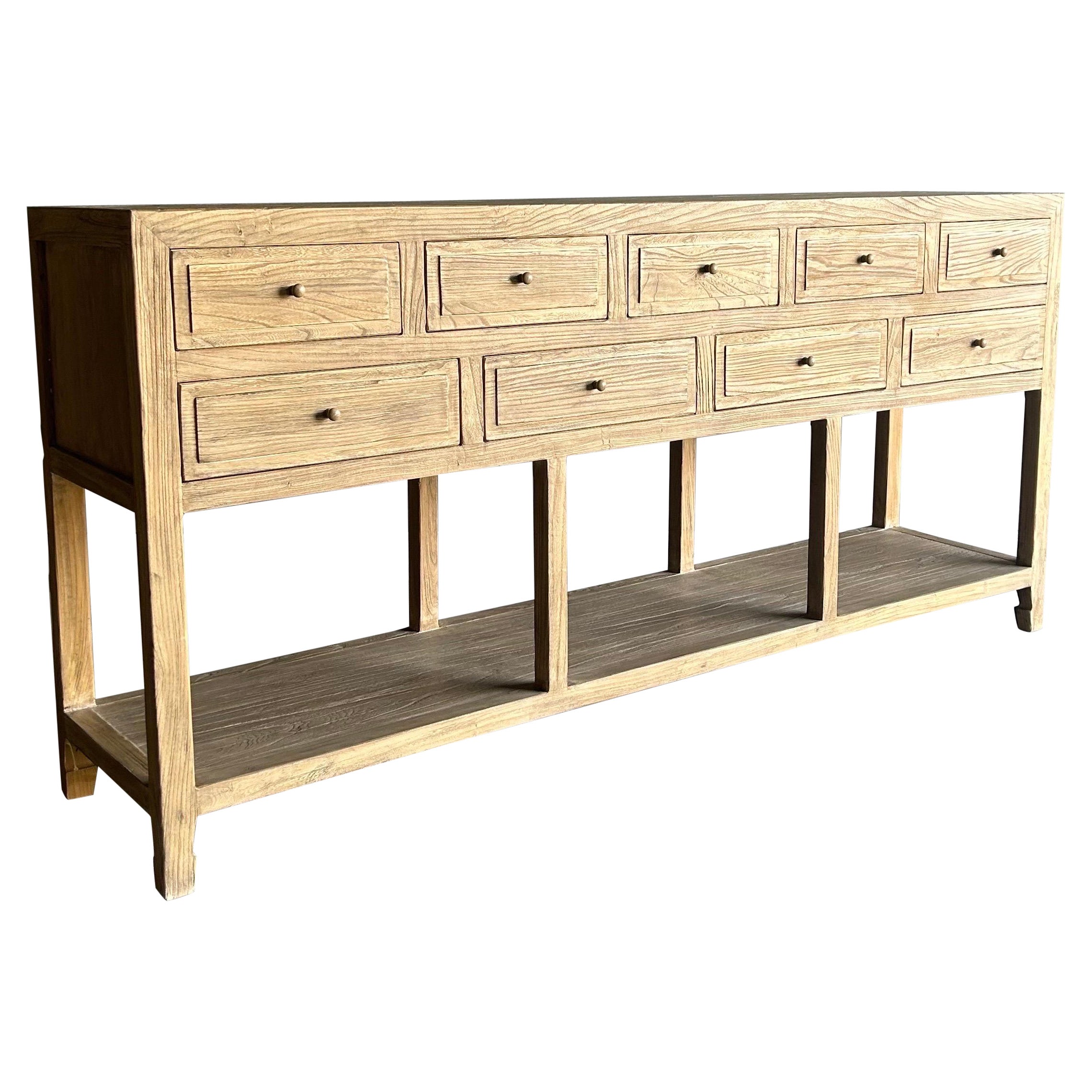 Reya Reclaimed Ulme Holz Konsolentisch mit Schubladen in Natural Finish