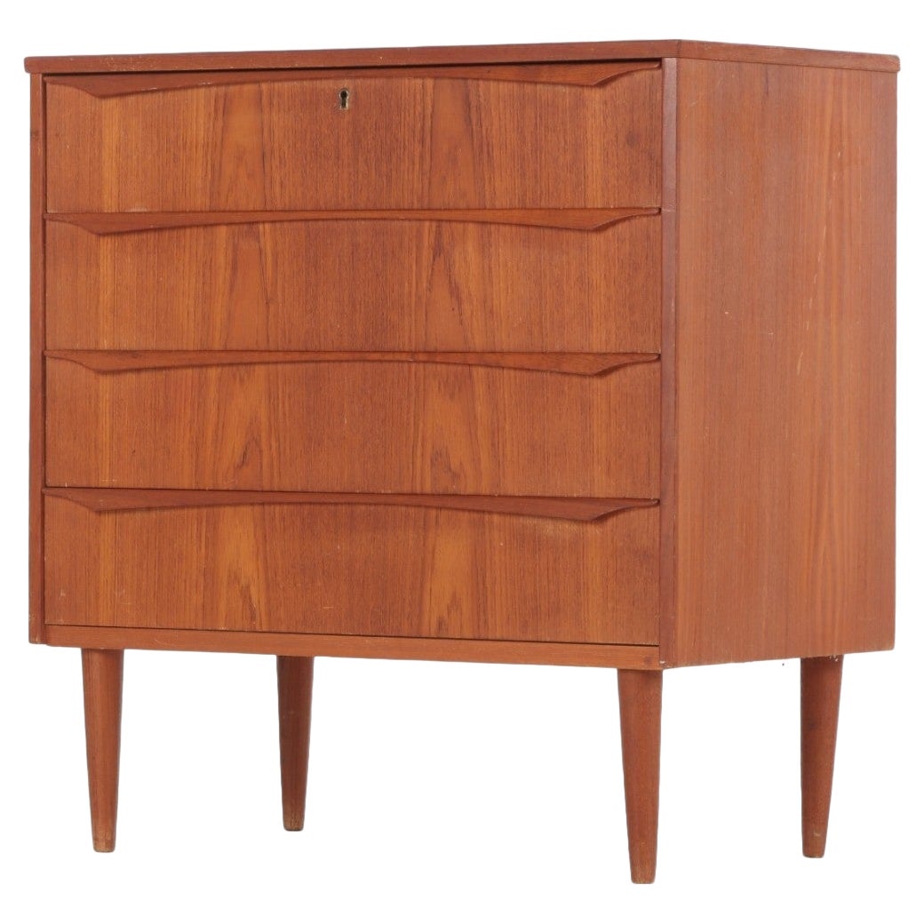 Cassettiera Gentlemans a quattro cassetti con tiretto a scomparsa in teak