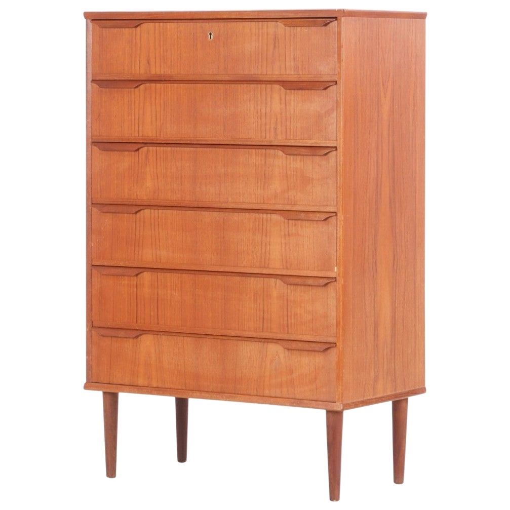 Danish Modern Highboy Dresser in Teak by Trekanten