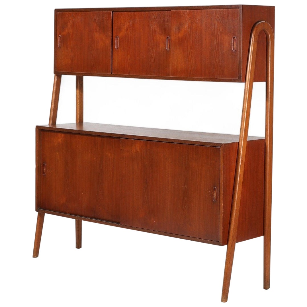 Atomic Double Tiered High Sideboard in Teak For Sale