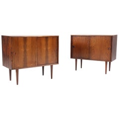 Pair of Kai Kristiansen Small Teak Credenzas in Rosewood