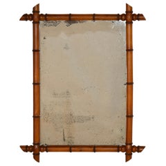 19th Century Faux Bamboo Wall Mirror