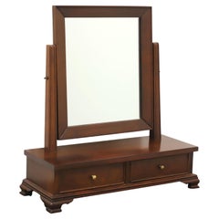 CRAFTIQUE Solid Mahogany Chippendale Cheval Two-Drawer Dressing Table Mirror