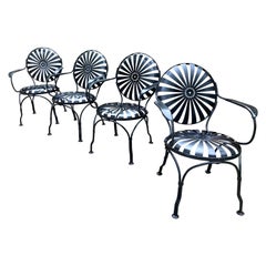Francois Carre Black Garden Chairs - set of 4
