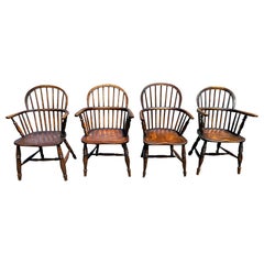 Four (4) 19th Century English Windsor Chairs